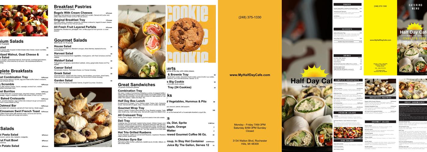 Half Day Cafe Menu