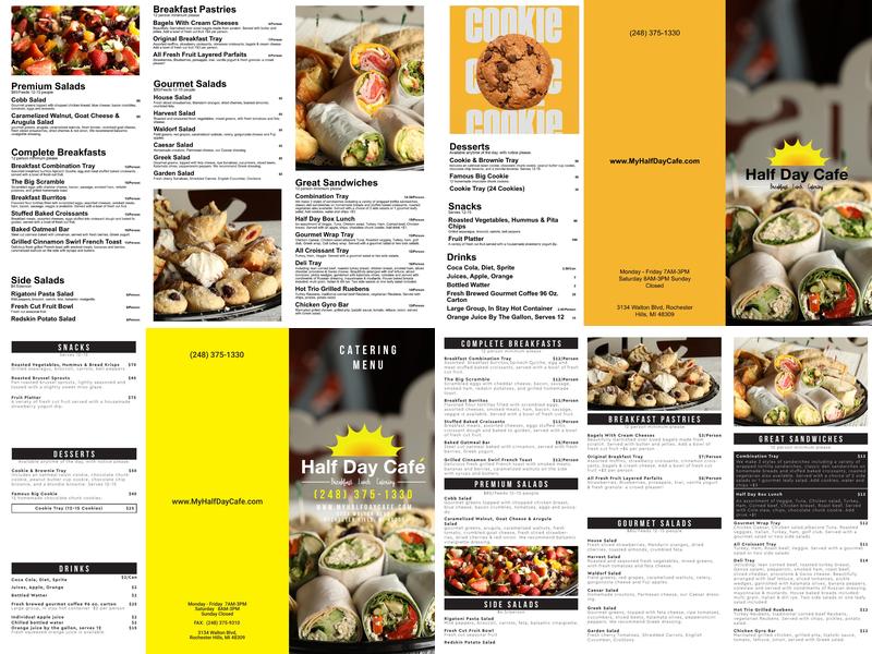 Half Day Cafe Menu