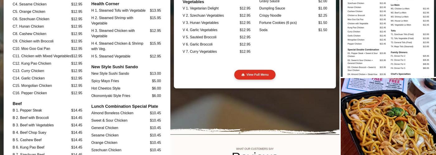 China Express Menu