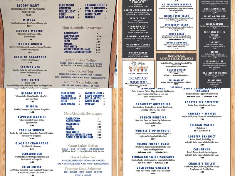 Whistle Stop - Birmingham Menu