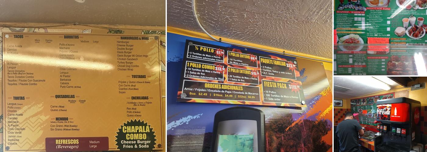 Chapalas Restaurant Menu