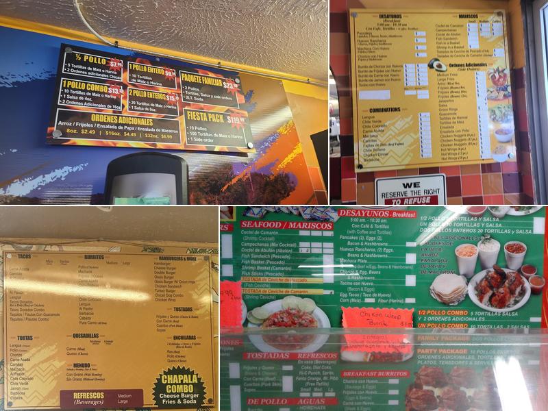 Chapalas Restaurant Menu