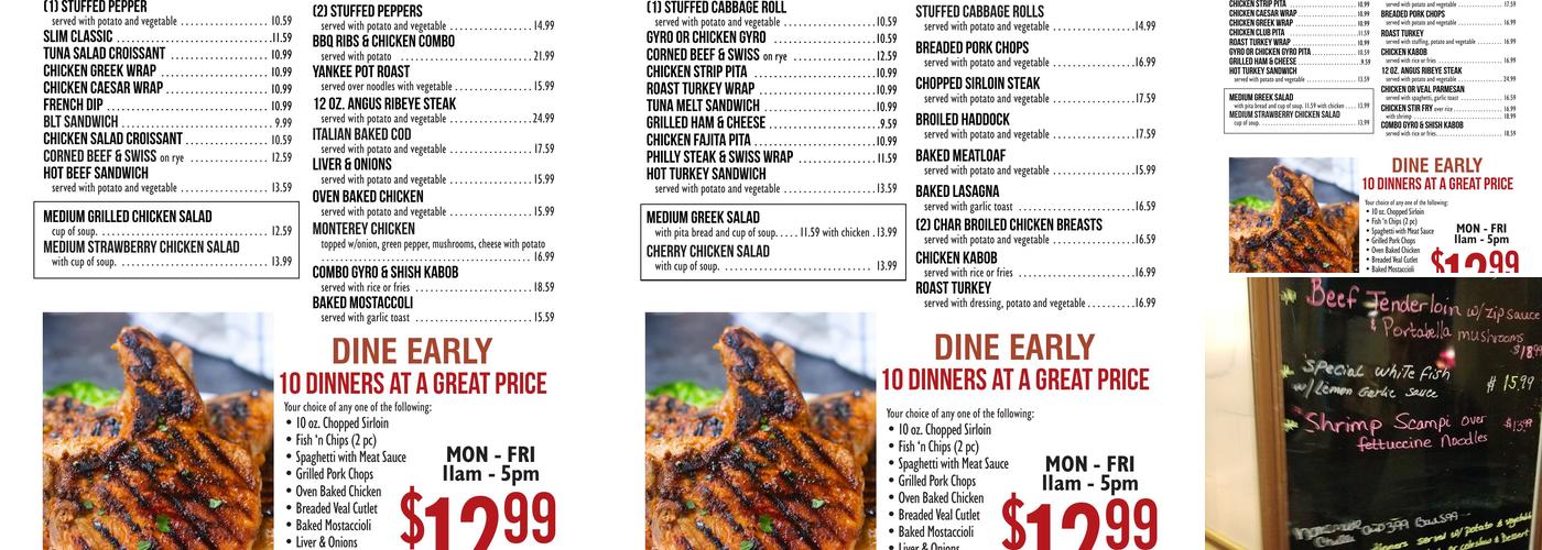 Alex's of Rochester Family Dining Menu