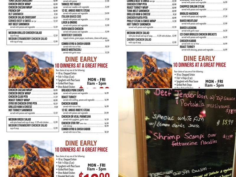 Alex's of Rochester Family Dining Menu
