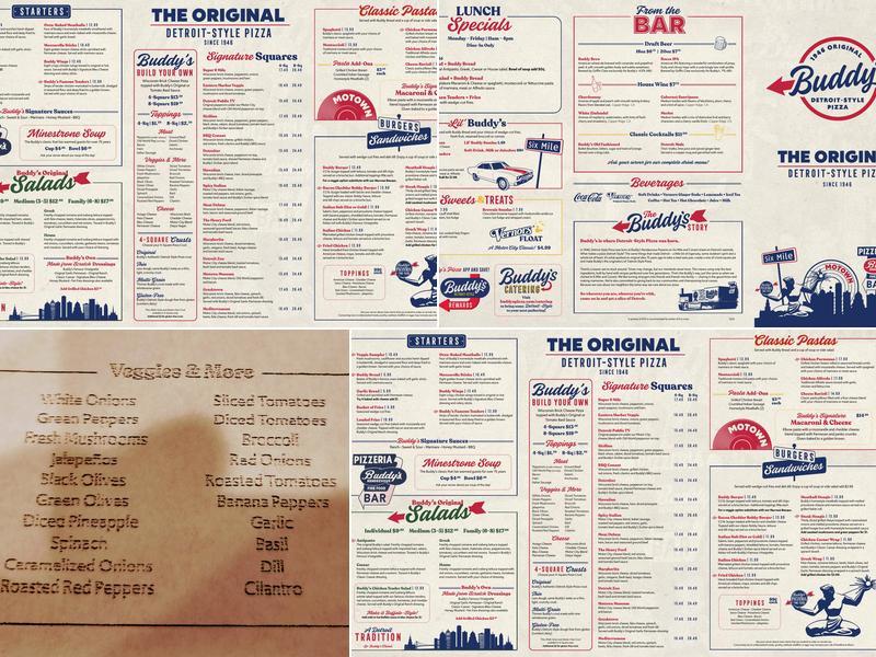 Buddy's Pizza Menu