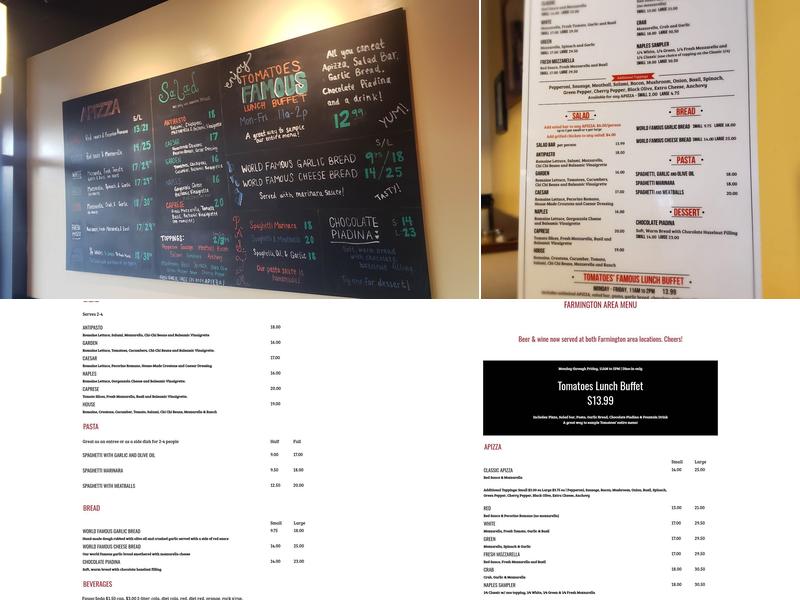 Tomatoes APizza (14 Mile Rd) Menu