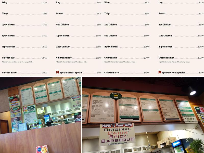 Chicken King Menu