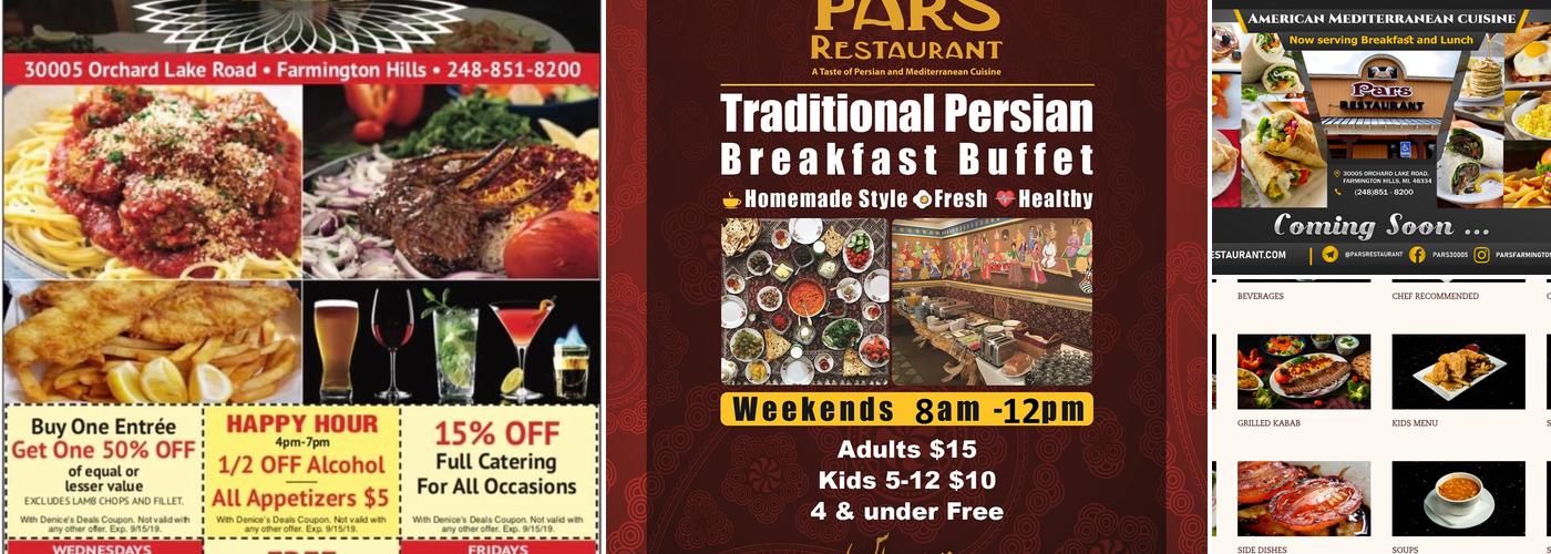 Pars Restaurant Menu