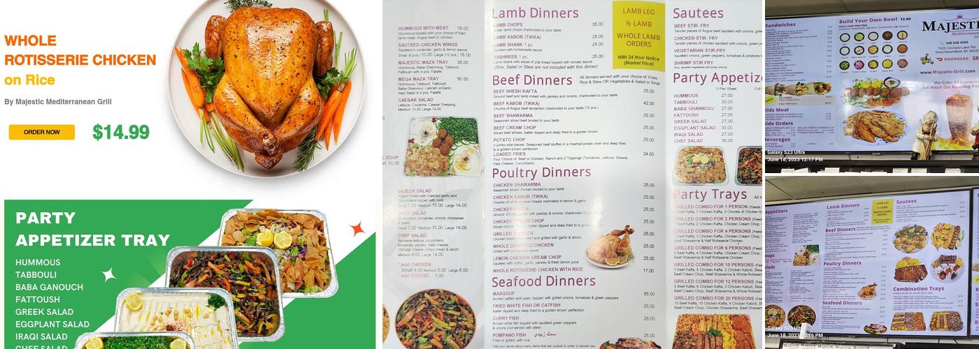 Majestic Mediterranean Grill Menu