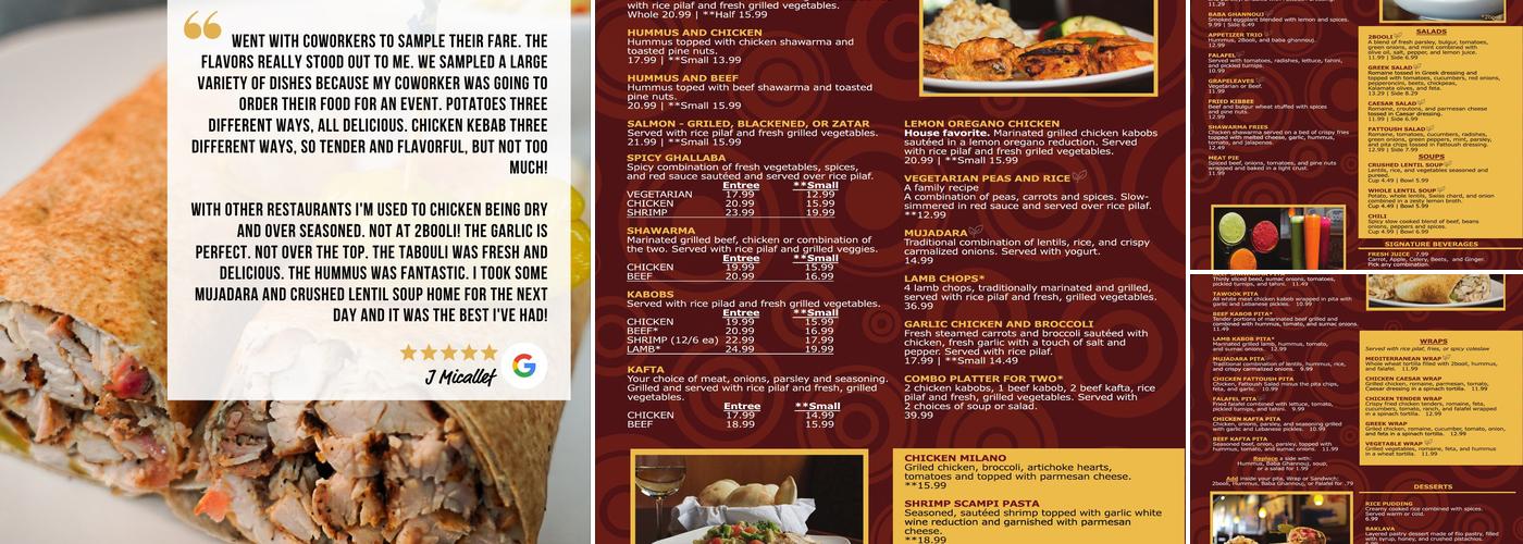 2 Booli Menu