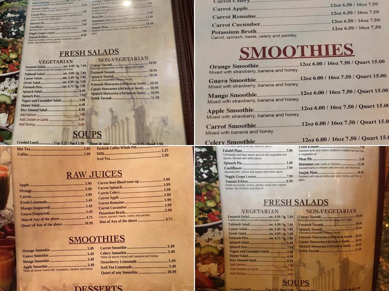 Grape Leaves Restaurant Menu