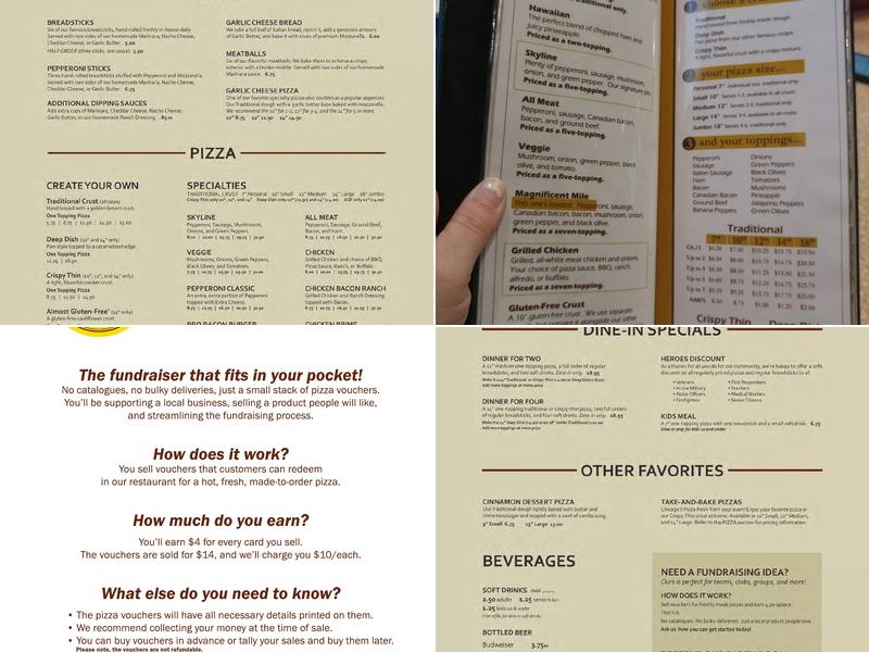 Chicago's Pizza Menu