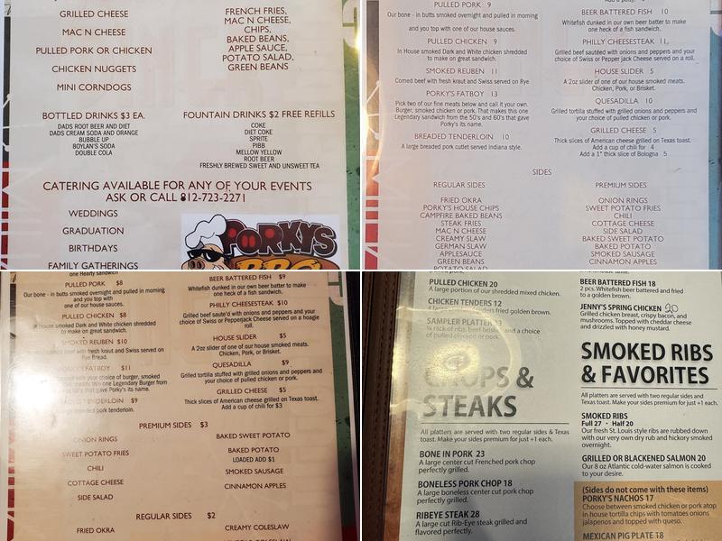 Porkys BBQ of Paoli Menu