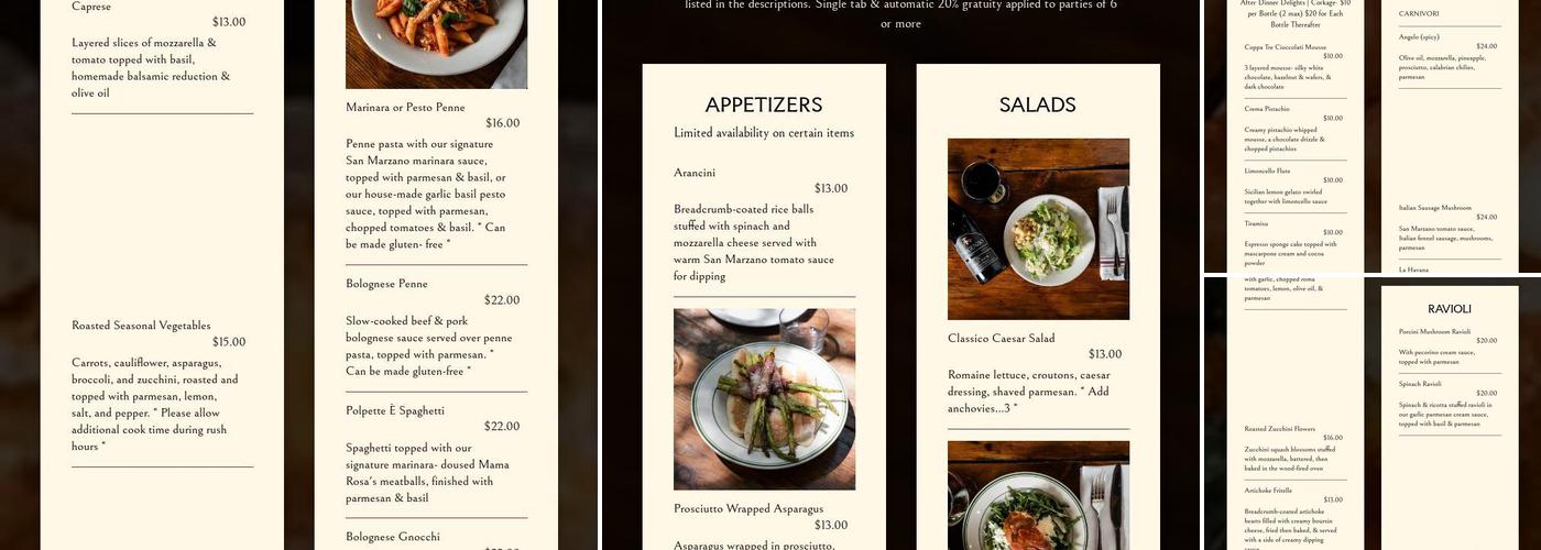 CIBO Rustico Pizzeria Menu