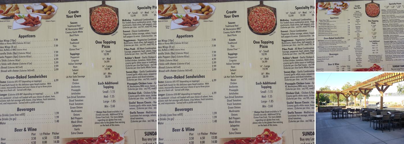 Mountain Mike's Pizza Menu
