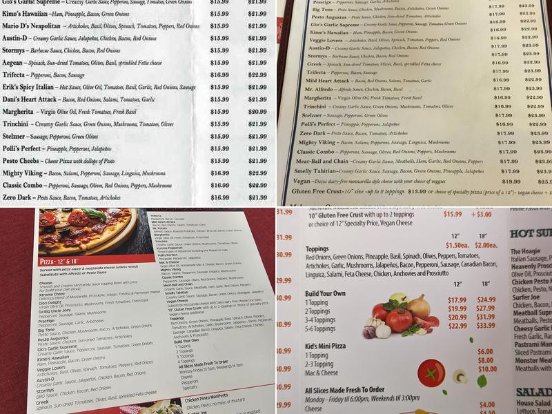 Gio's Pizza Menu