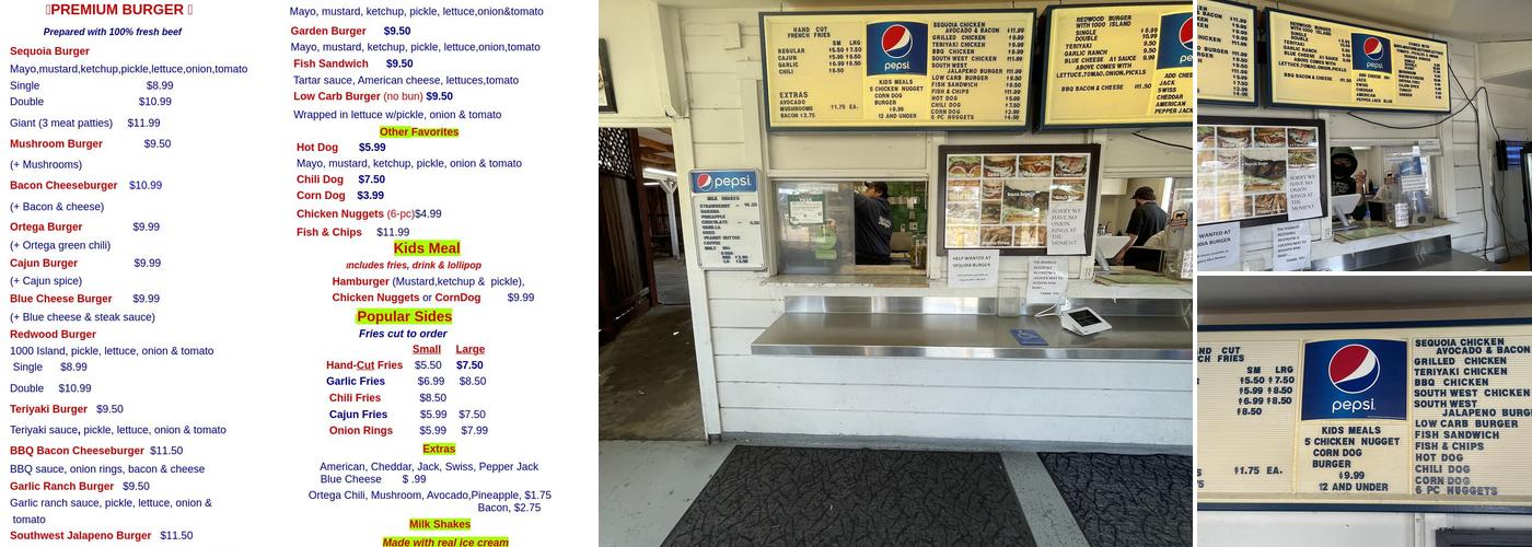 Sequoia Burger Menu