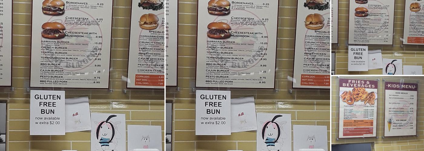 Phyllis Giant Burgers Menu