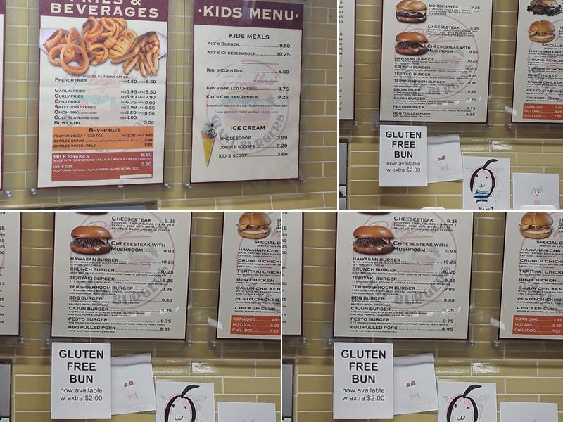 Phyllis Giant Burgers Menu