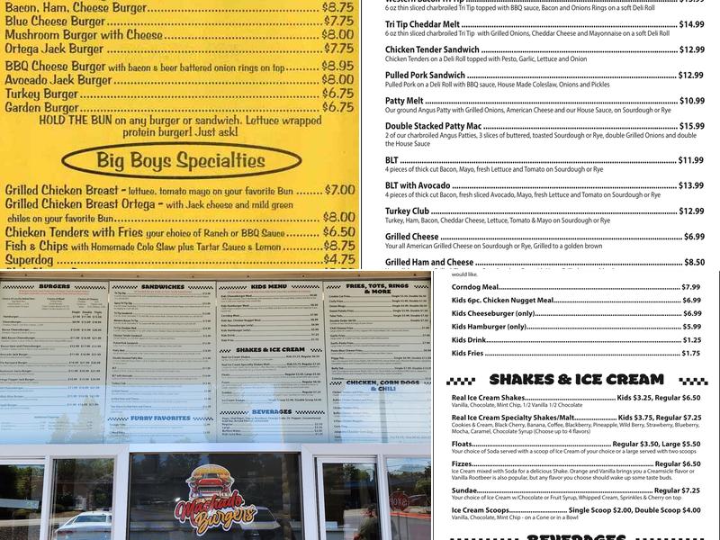 Machado Burgers Menu