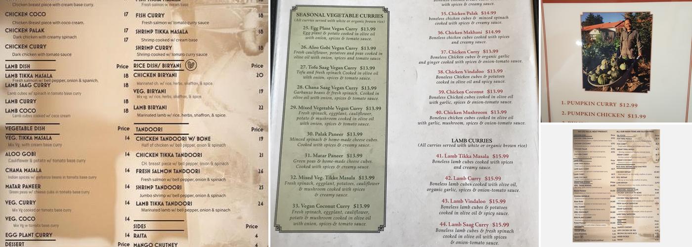 Himalayan Tandoori & Curry House Menu