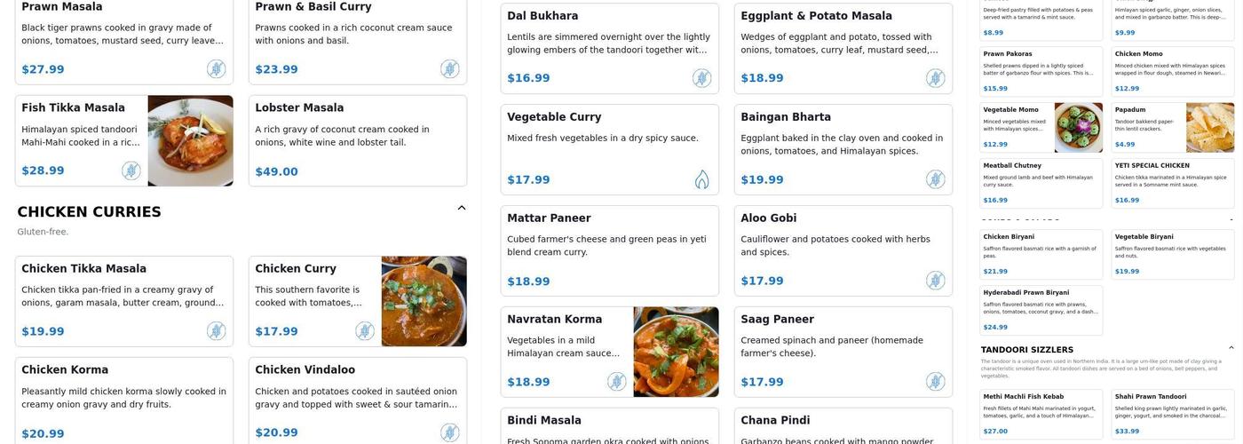Yeti Restaurant Menu