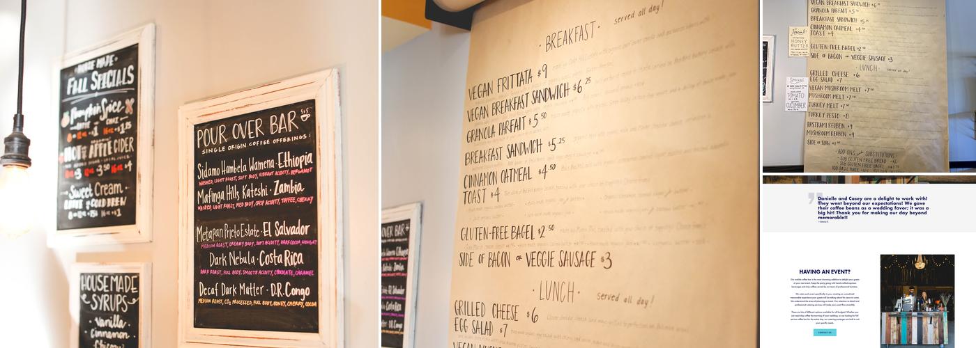 Retrograde Coffee Roasters Menu