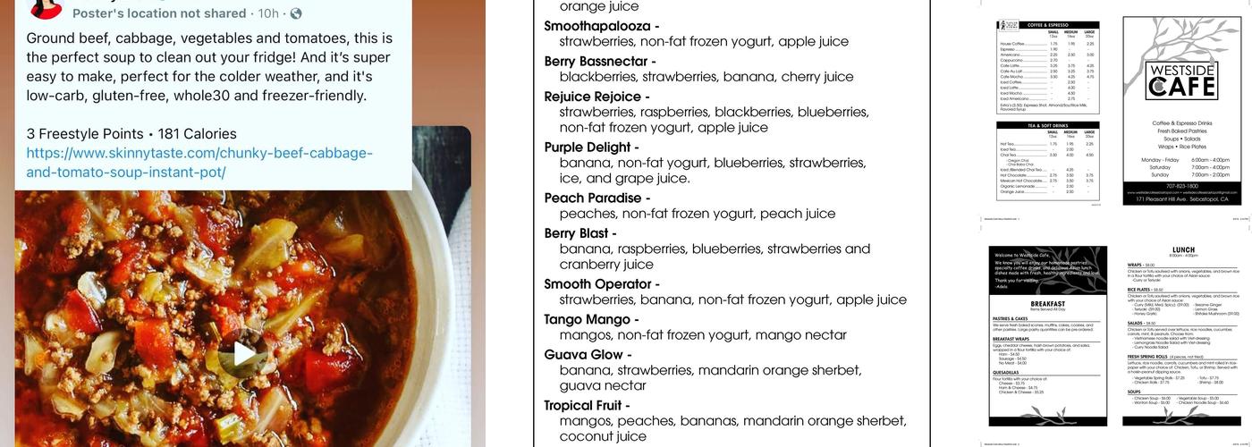 Westside Café Menu