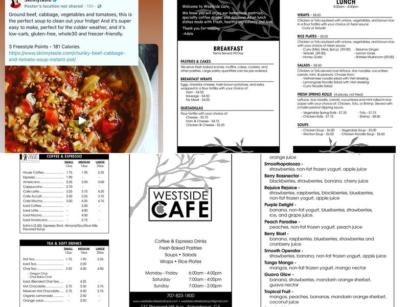 Westside Café Menu