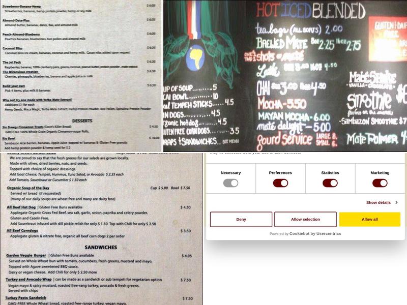 Guayaki Yerba Mate Menu