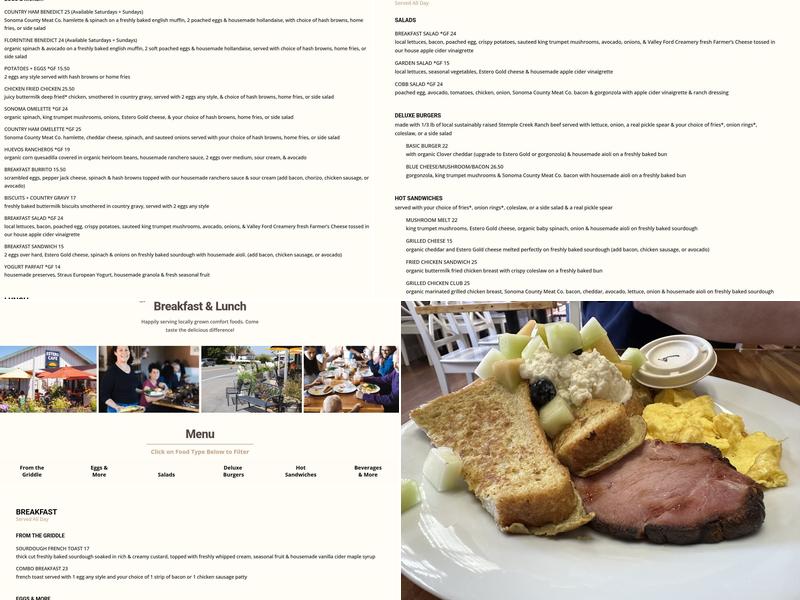 Estero Cafe Menu