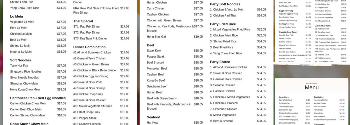 Golden Phoenix Menu