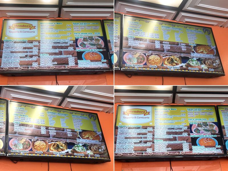 Taqueria Mendoza Menu