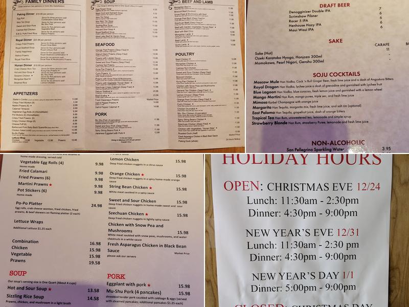 Royal China Restaurant Menu