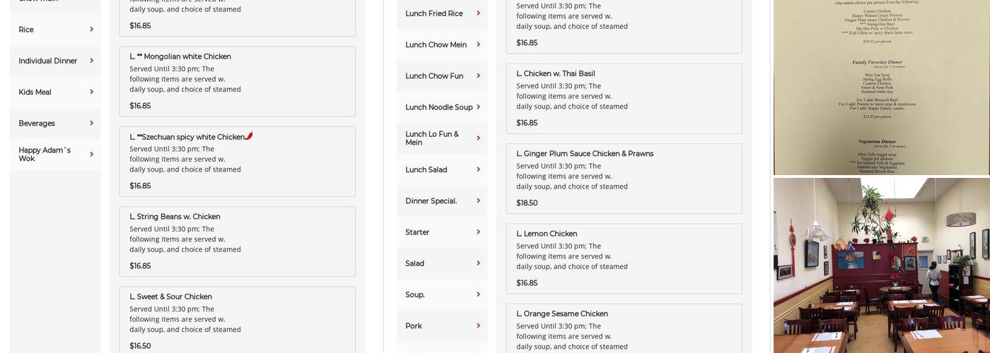 Ting Hau Menu