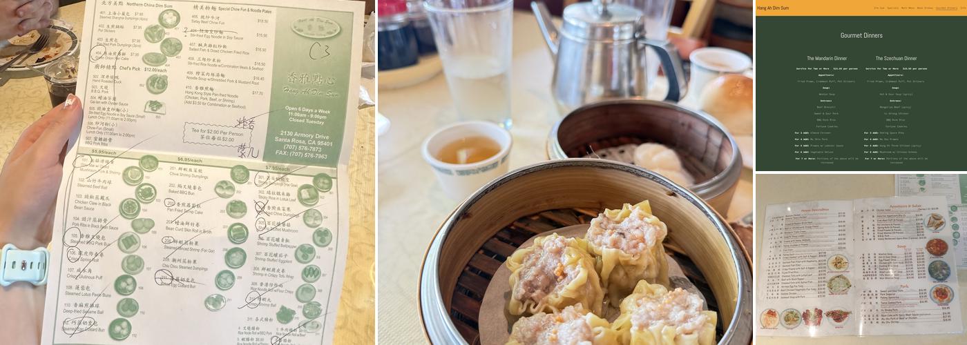 Hang Ah Dim Sum Menu