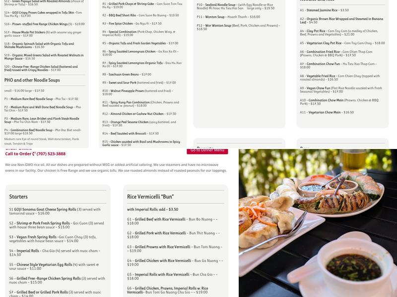Goji Kitchen Menu
