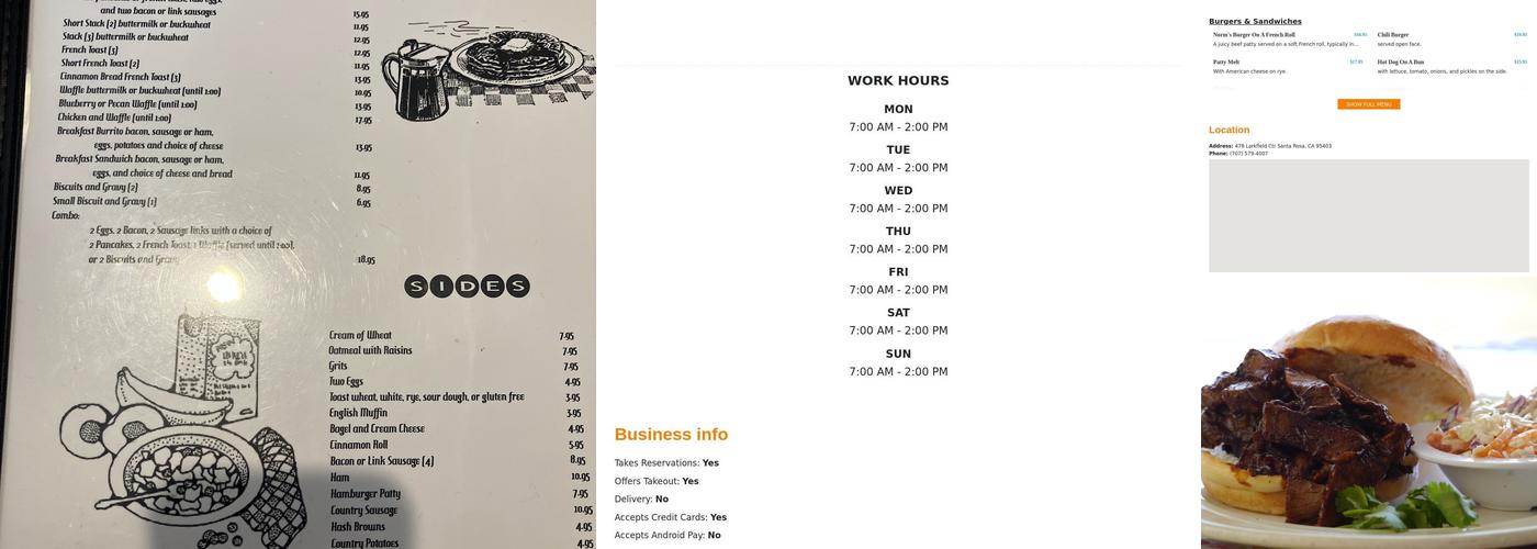 Norm's Kitchen Menu
