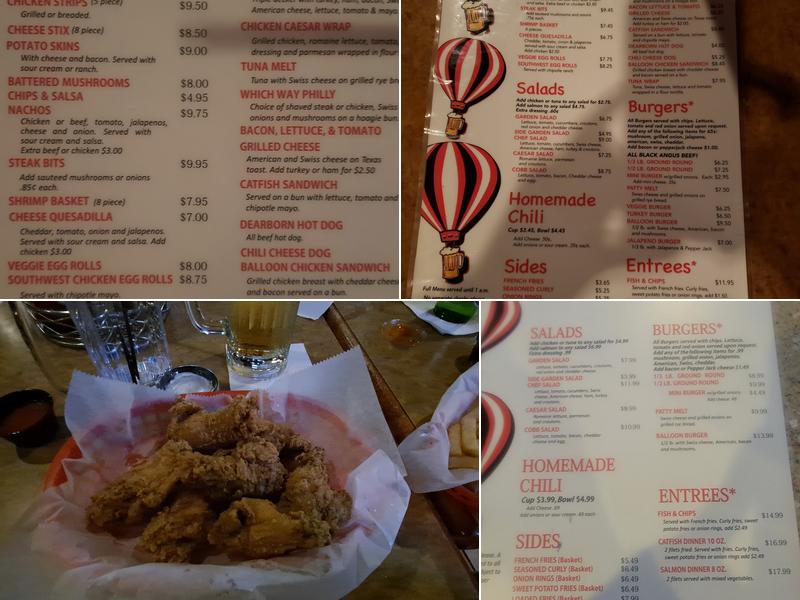 Red Balloon Saloon Menu