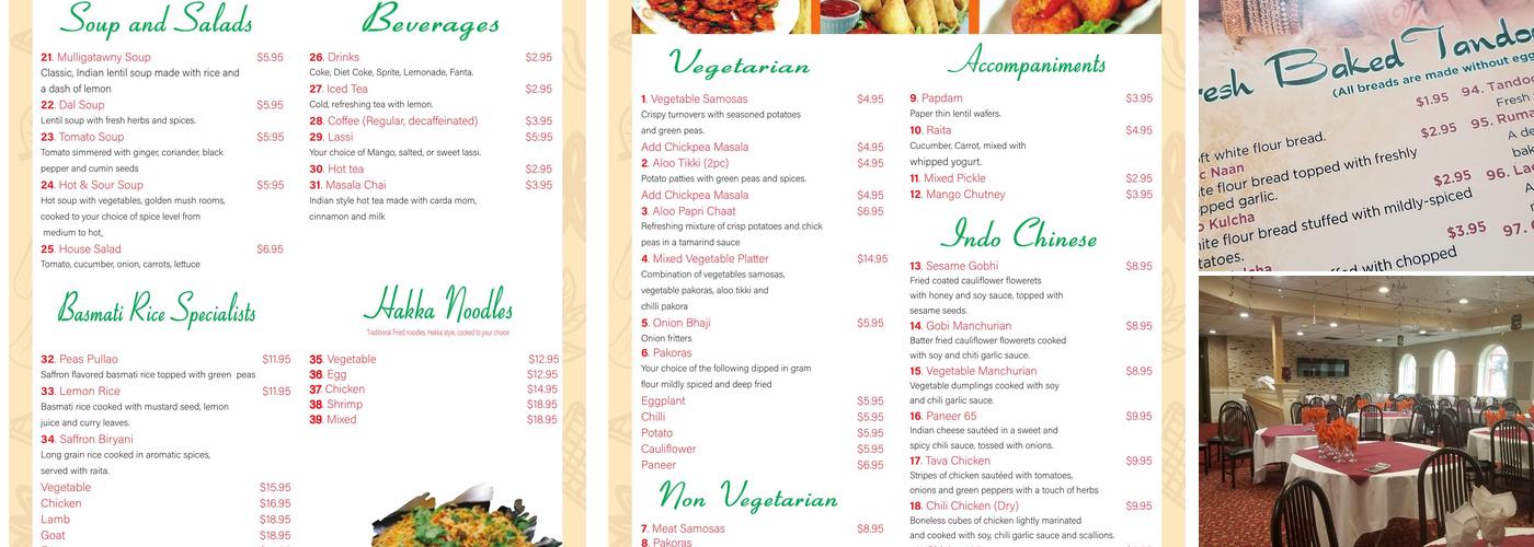 saffron Menu