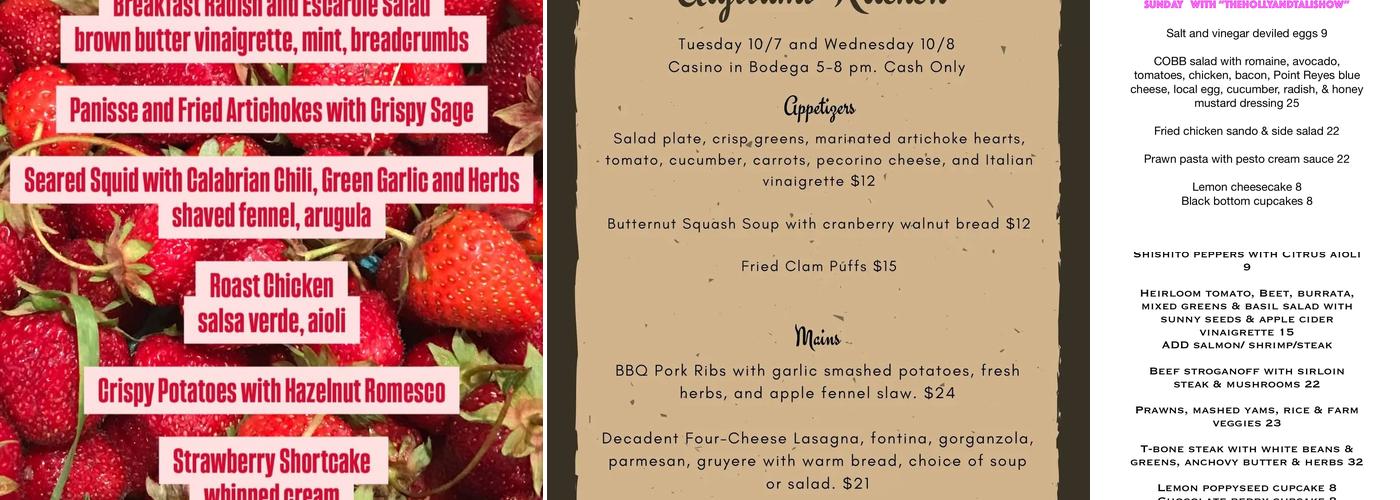 Casino Bar & Grill Menu