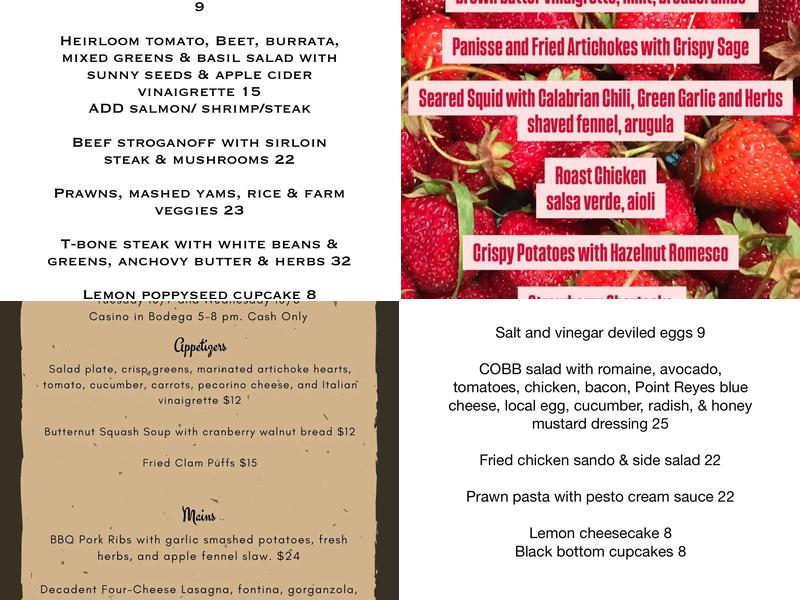 Casino Bar & Grill Menu