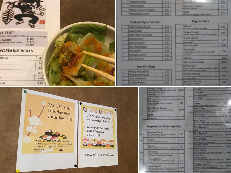 Ninja Sushi Japanese Restaurant Menu