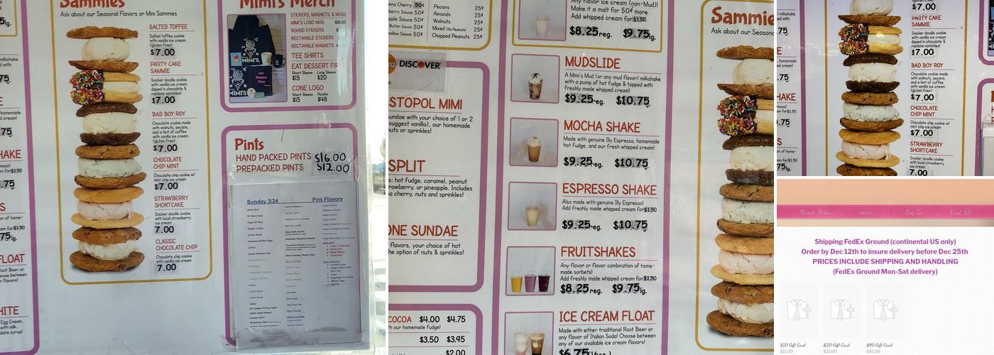 Screamin' Mimi's Menu