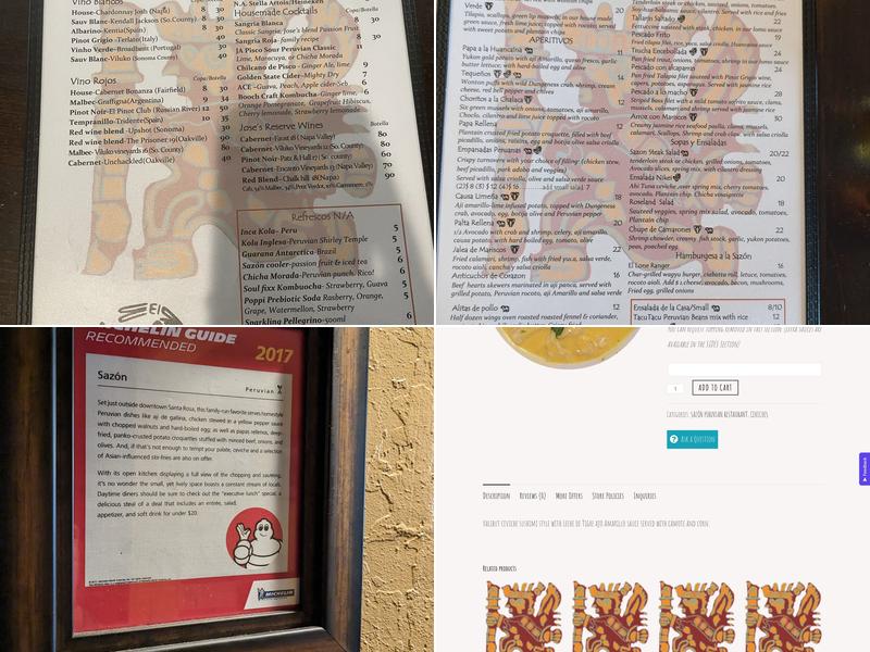 Sazón Authentic Peruvian Cuisine Menu