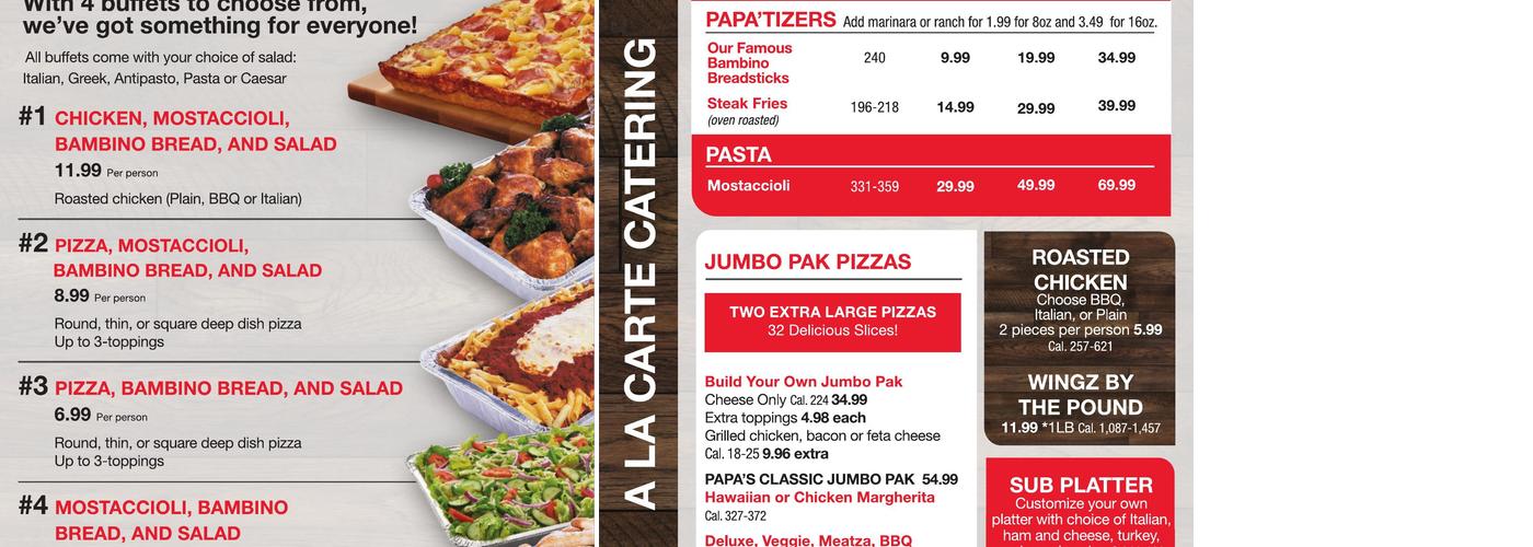 Papa Romano's Pizza & Mr. Pita Menu