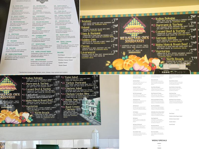 Michael's Sourdough Sandwiches Menu