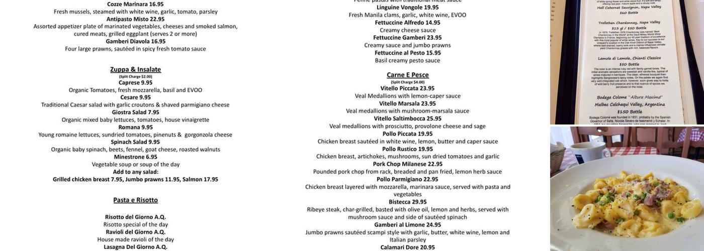 Caffe Giostra Menu