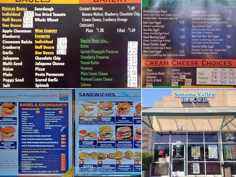 Sonoma Valley Bagel& coffee ( by Rancho high school) Menu