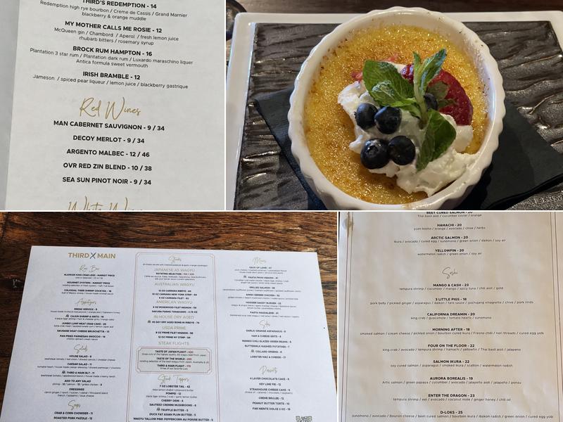 Third and Main Restaurant Menu